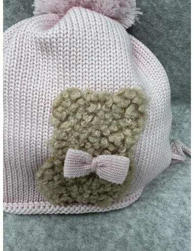 Modello neonato con orsetto tessuto pelouche colore rosa baby