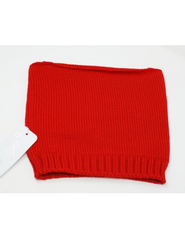 Neckband in 100% merino wool colour red